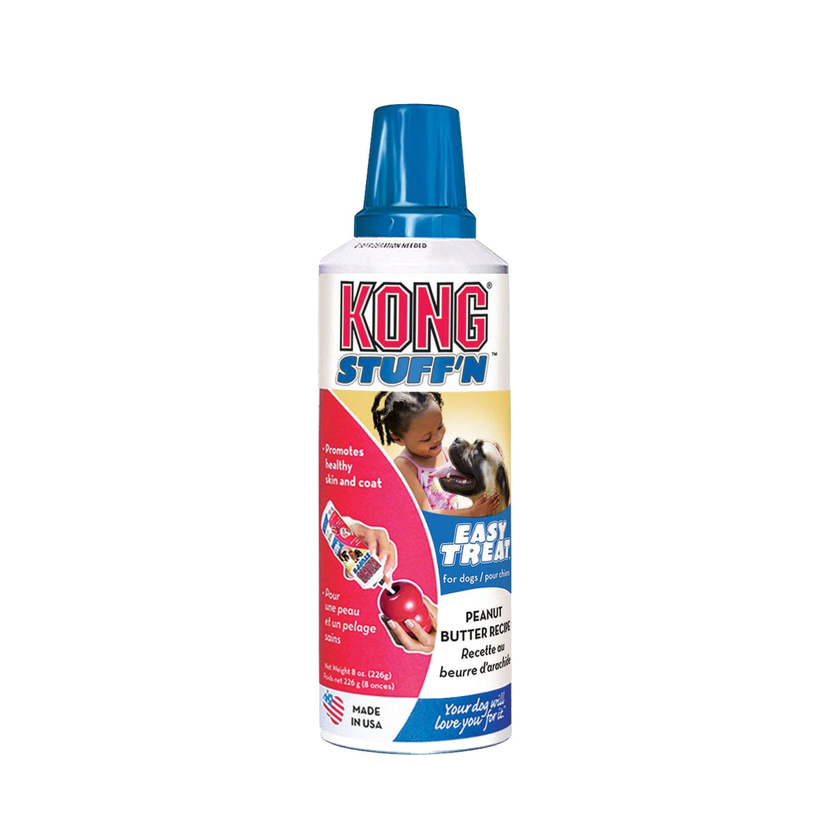 KONG Stuff'N Easy Treat peanut butter paste, 8 oz can on white