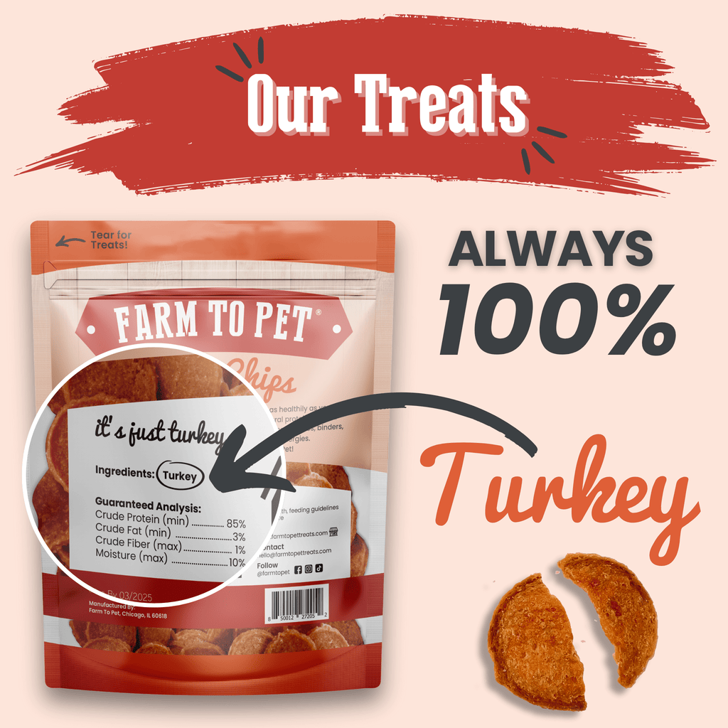 Turkey Chips for Dogs | Single-Ingredient, Hormone-Free Treats
