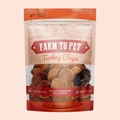 Farm to Pet turkey chips single ingredient hormone-free dog treats USA made