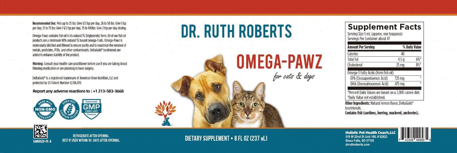 Omega Pawz Liquid Omega-3 Fish Oil for Dogs and Cats