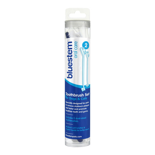 Bluestem dual ended dog toothbrush 2 pack in its package