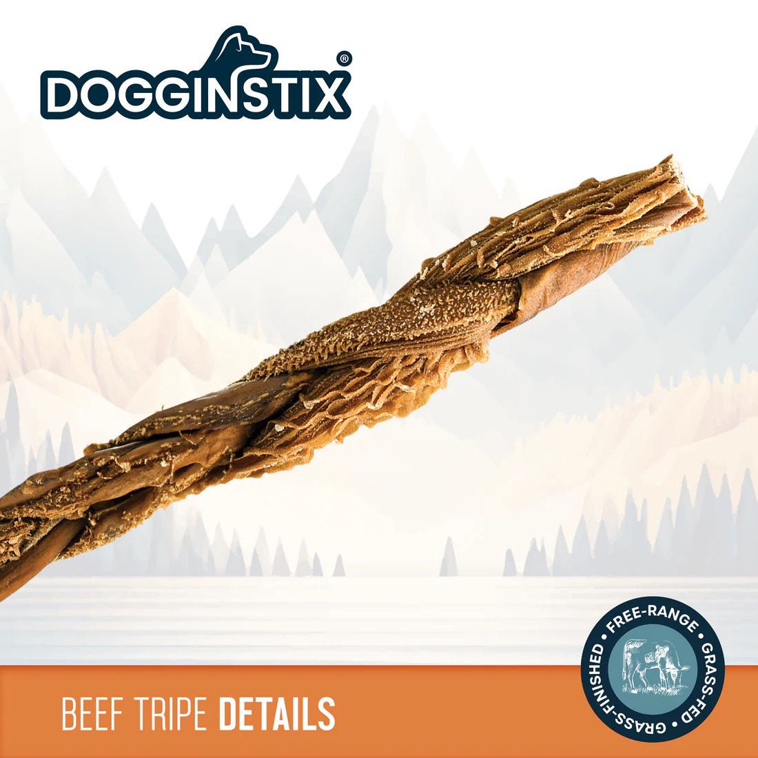 Dogginstix beef tripe chew details