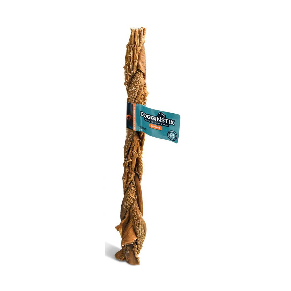 Dogginstix braided beef tripe chew, 12 inch
