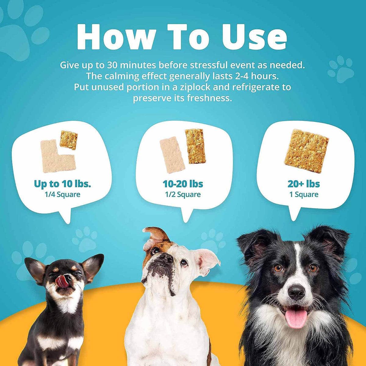 Two dogs with Heavenly Hounds calming treats