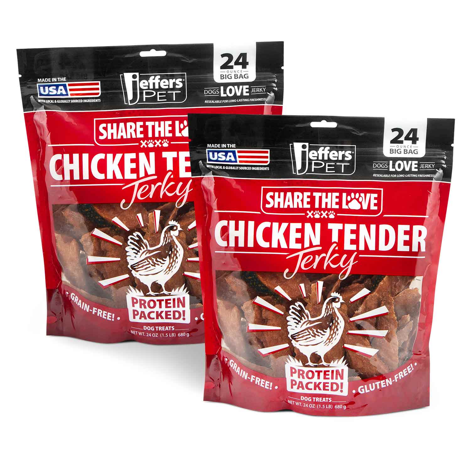 Jeffers Natural Chicken Jerky for Dogs (24 oz)