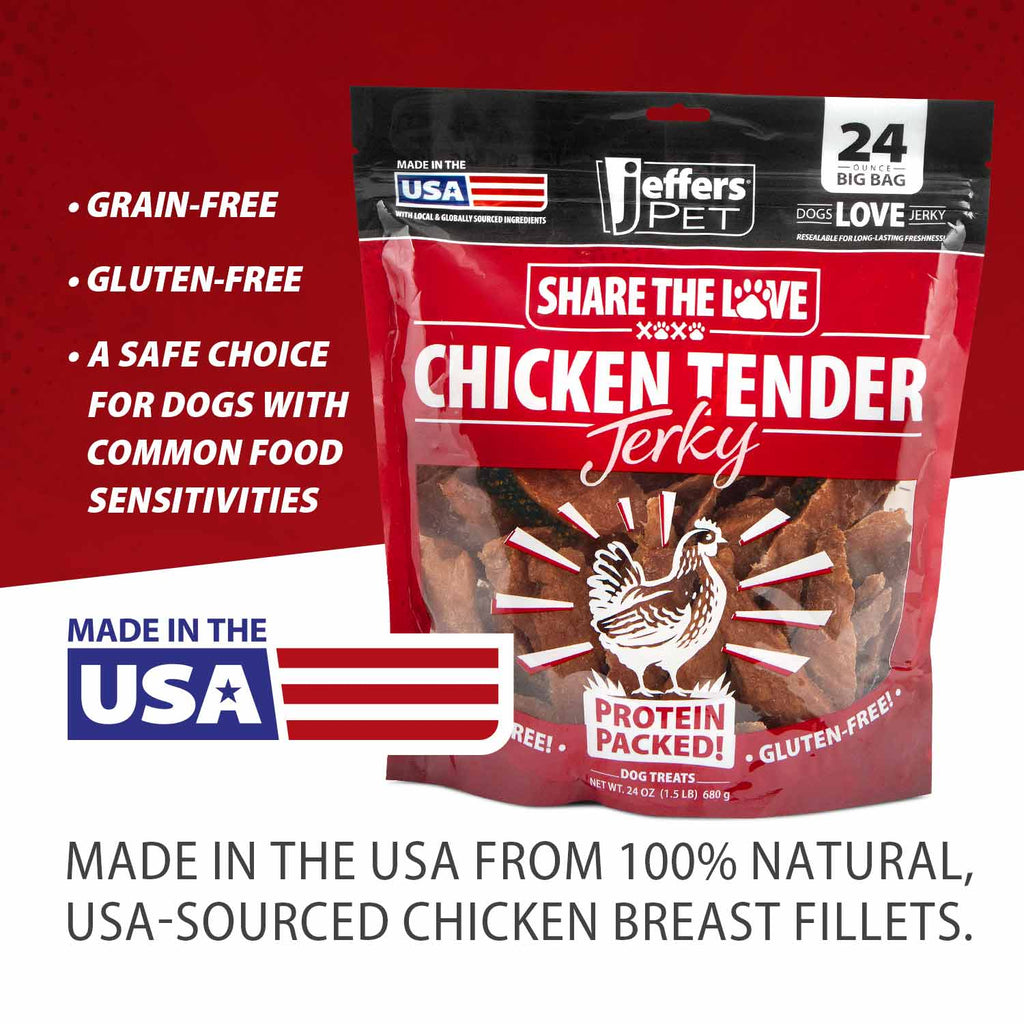 Jeffers Natural Chicken Jerky for Dogs (24 oz)