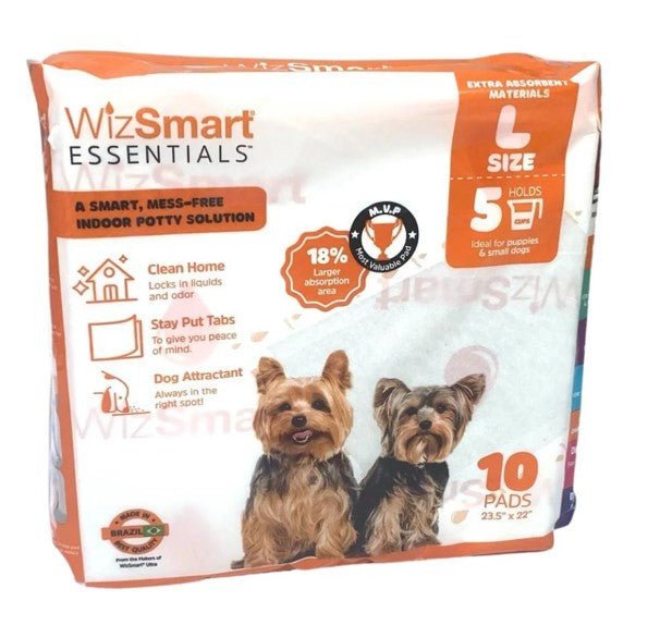 WizSmart large dog training pads with gel absorption technology for puppies and large breeds